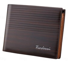 Cartera De Cuero Plegable Moda Para Hombre Tarjetero Billetera Con Bloqueo RFID