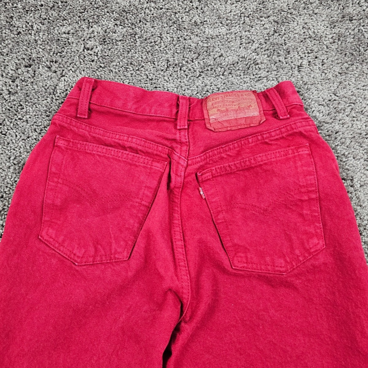 VINTAGE Levis 501 Jeans Womens 9 Jr Red Straight Button Fly