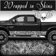 Buck Skull Camo Matte Rocker Wrap Vinyl Decal Truck Wrap Bw Subdued A06sb 13 Buck Skull Camo Matte Rocker Wrap Vinyl Decal Truck Wrap Bw Subdued A06sb 13