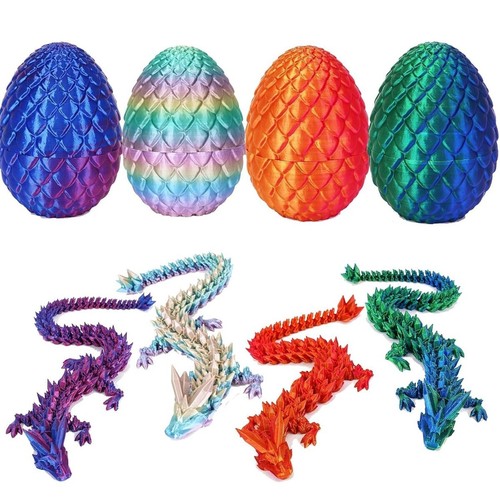3D Printed Dragon Eggs with Dragon Inside,Articulated Dragon Gifts,Fidget Toys - Zdjęcie 1 z 28