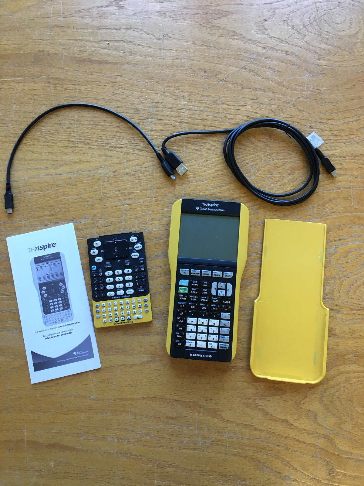 TI Graphing Calculator Yellow TI Plus 84 keypad inclds xtra keypad ...