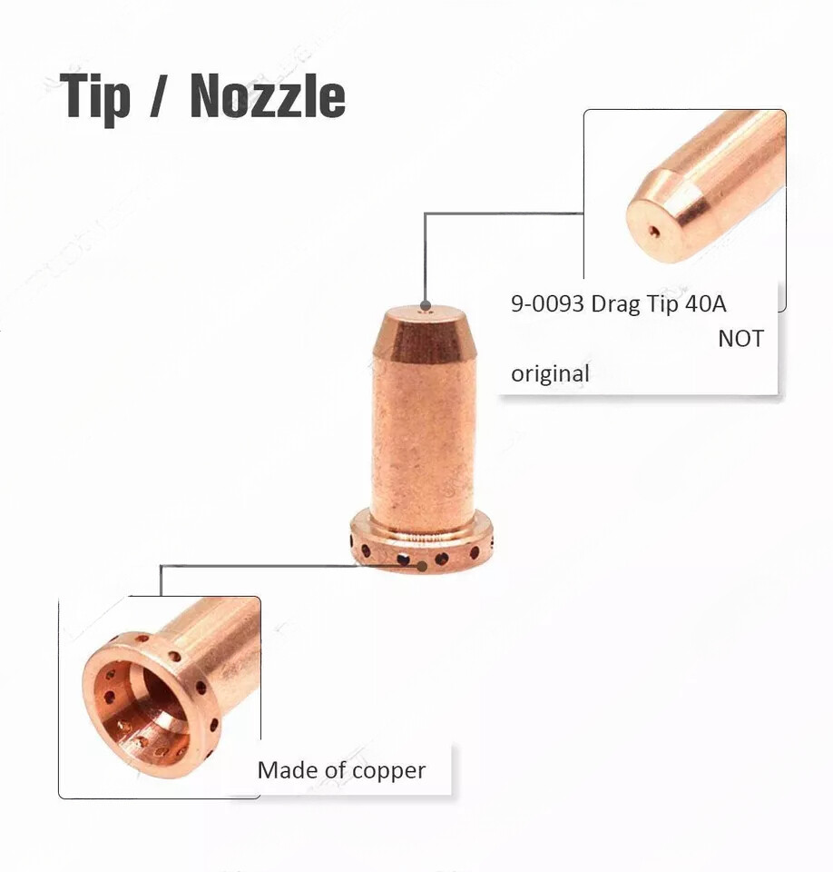 20-Piece Plasma Consumables Kit – 9-0096 Electrodes & 9-0093 Tips For Thermal Dynamics CutMaster 42 SL40 Torch – 40A