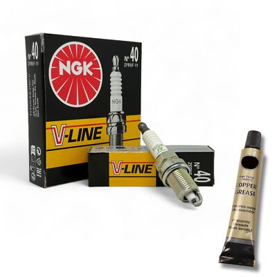 4x Zündkerzen V-Line NGK für Dodge Caliber 1.8/2.0/2.4 Bj. 2006-2011 +Paste