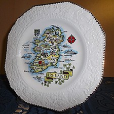 Sammelteller/Zierteller mit Goldrand/Andenken/Carrigcraft Irland