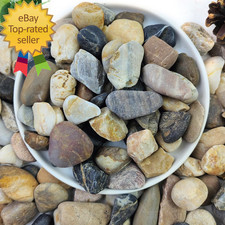 20Lbs Aquarium Rocks 5/8" Natural River Rocks for Plants Decorative Polished Mix