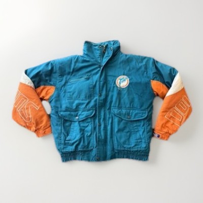 Triple F.A.T Goose Puffer Jacket NFL Miami Dolphins Size L Large Vintage 80s-90s