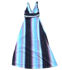 Forever 21 Boho Chic Vintage-Style Multicolor Striped Maxi Dress NWT Size L