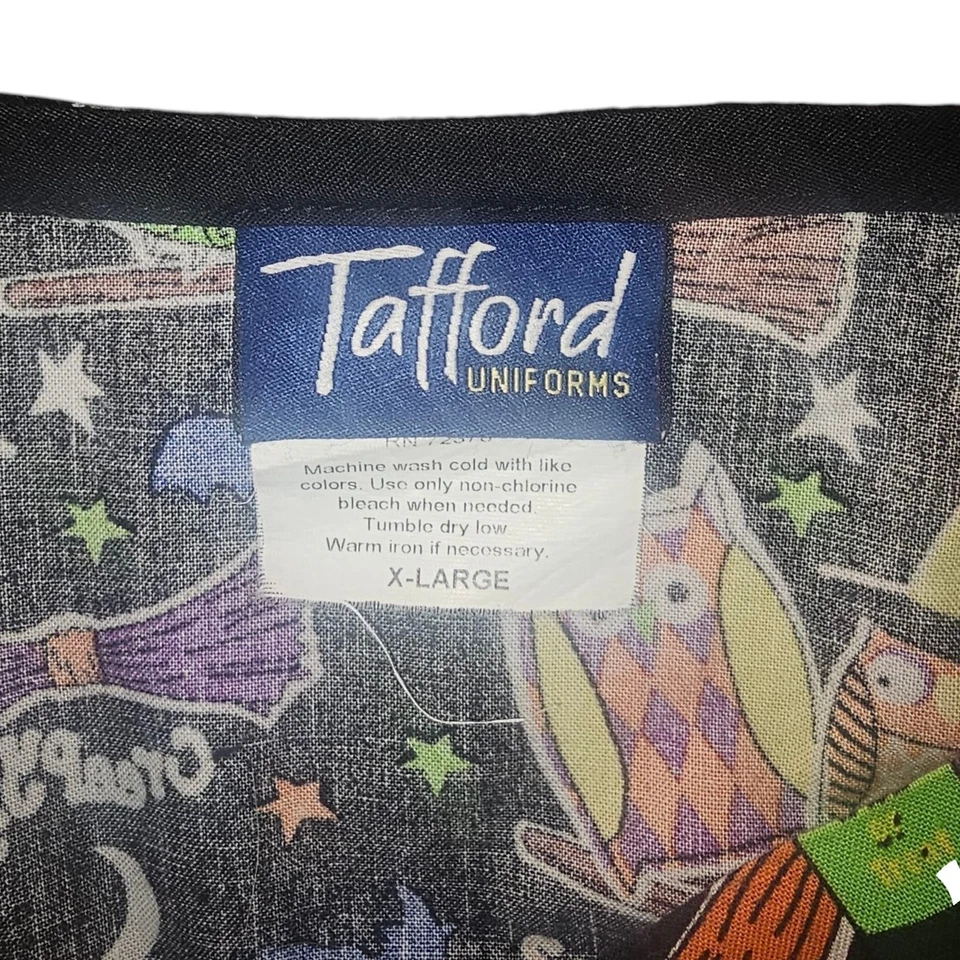 Tafford Halloween Scrub Top, Size XL, C-26½"/H-28½", 100% Cotton - Image 2 of 2