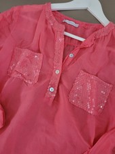 Susy Mix Damen Seiden Bluse Tunika 3/4 Arm Gr. M / 38 pink
