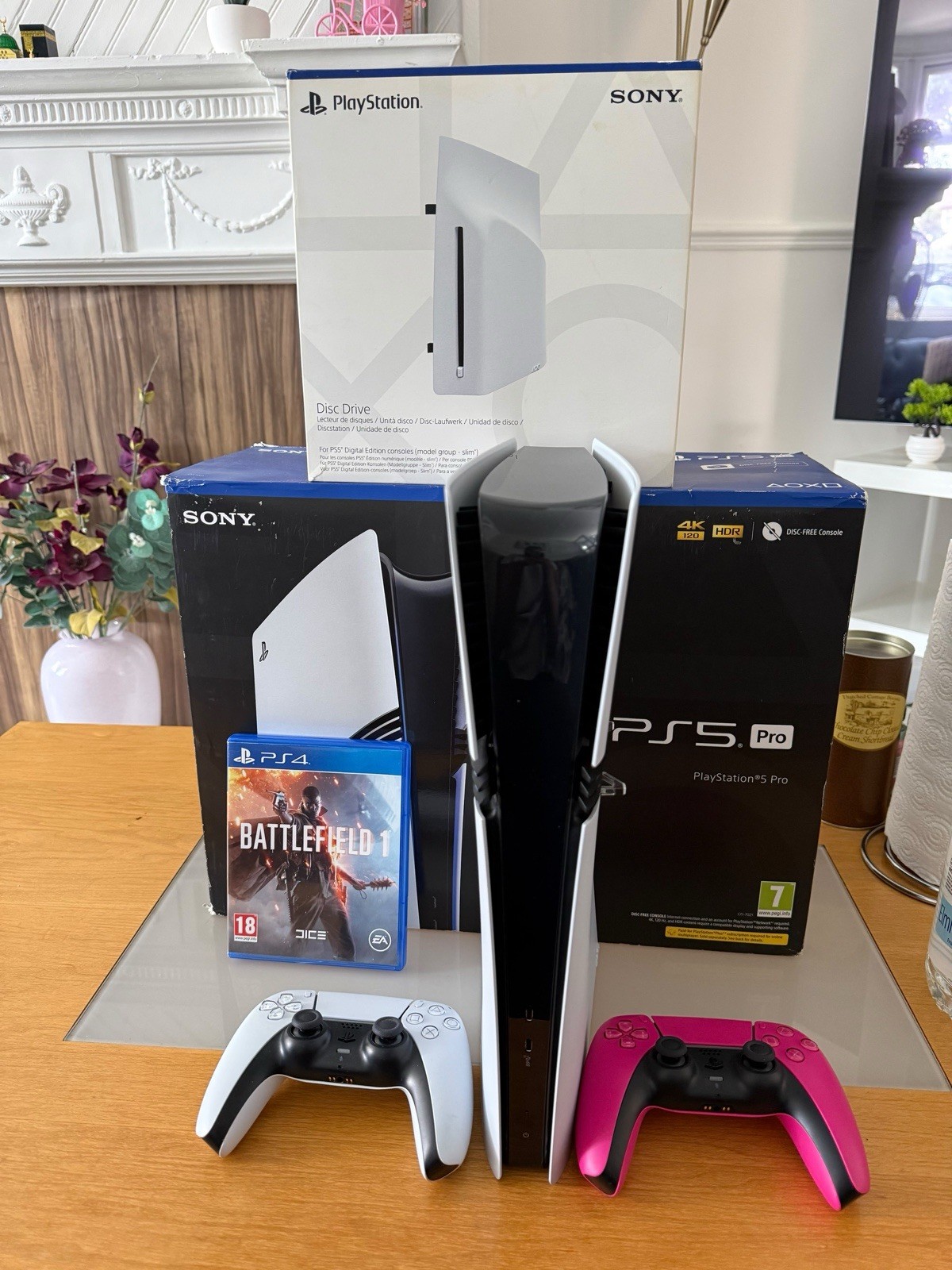 Sony PlayStation 5 Pro 2TB White Console with Disk Drive and Extra Controller
