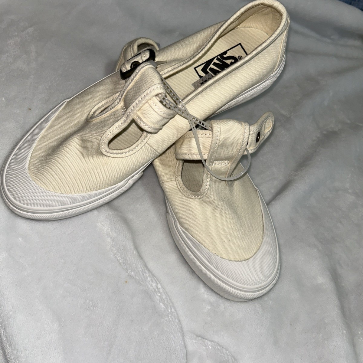 Vans Style 93 Canvas T-Strap Mary Jane Shoes Beige/Cream  display picture 2