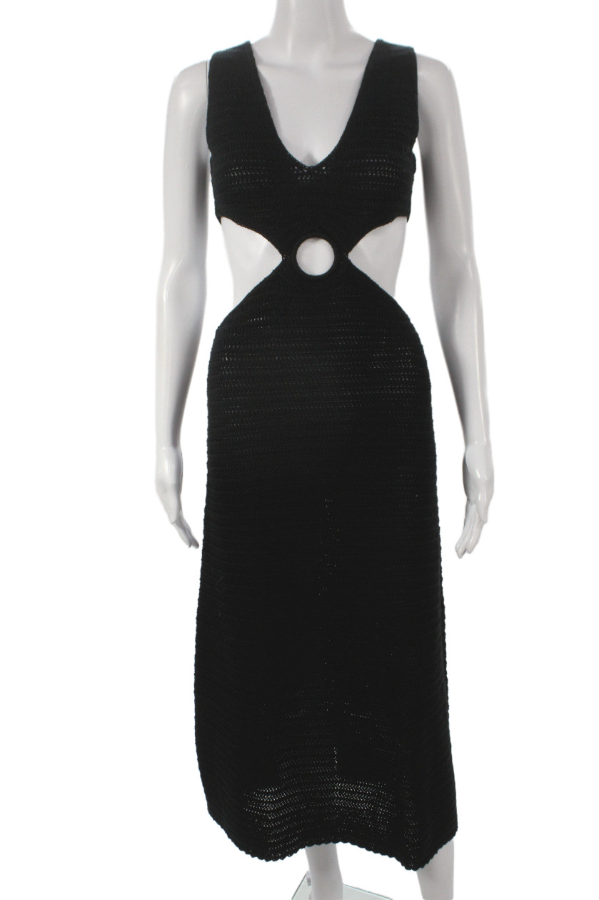Devon Windsor Women Bodycon Black Sleeveless V-Neck Long Dress Size SFree Shipping in US $100+ Orders | $6.95 Orders Below