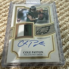 2026 Football Topps Flagship Cole Payton RPA /99. 3 Colored Patch