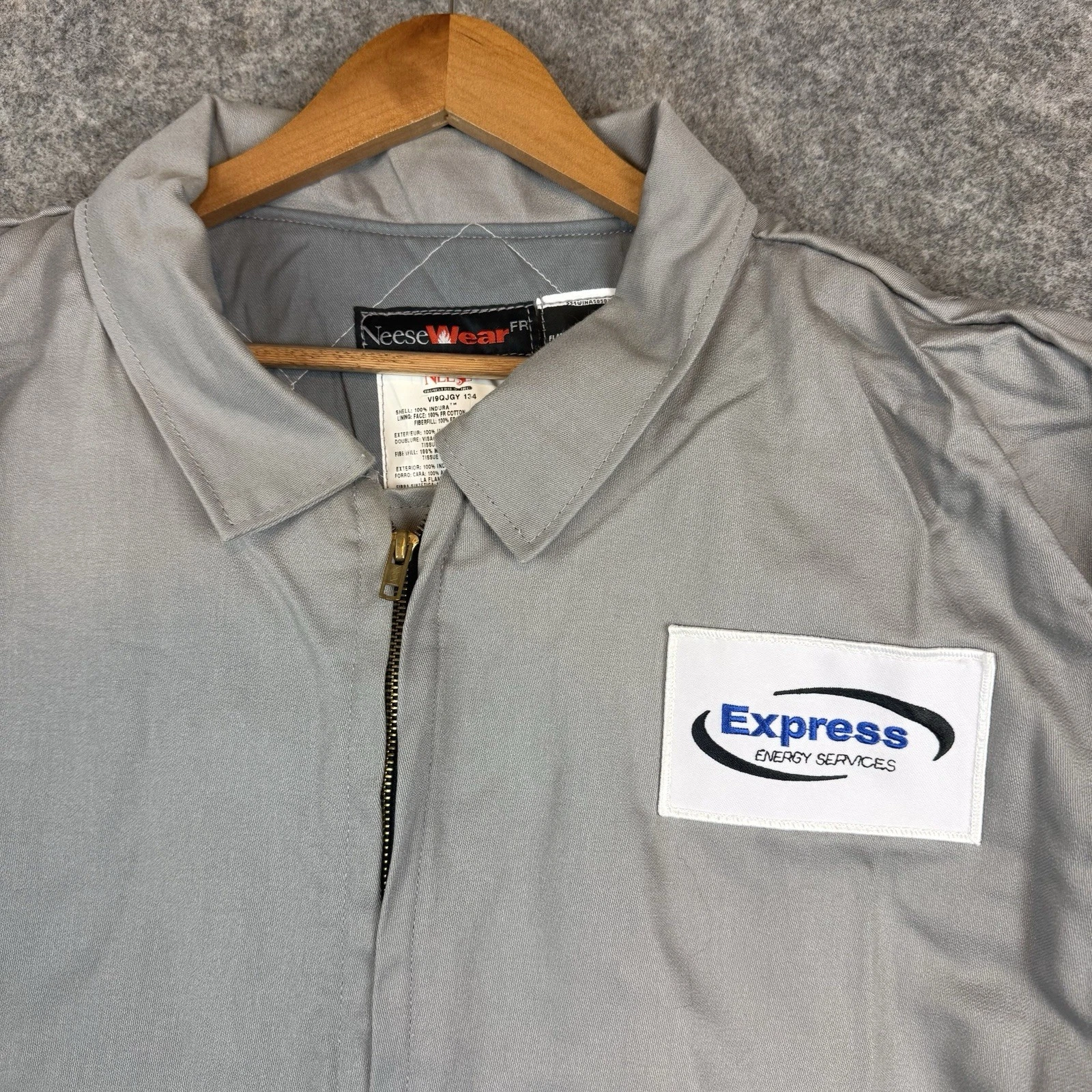 NeeseWear FR Indura Westex Jacket Mens XL Gray Flame Resistant Canvas Quilted image 3