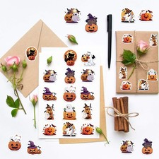 500PCS Halloween Roll Stickers Cute Ghost Pumpkin Waterproof DIY Decals