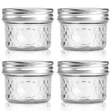 4 oz/120 ml Clear Glass Storage Canister with Airtight Lid, Small Cute Decora...