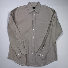 BUGATCHI Uomo Men's Size Medium M Casual Check Print Cotton Button Front Shirt