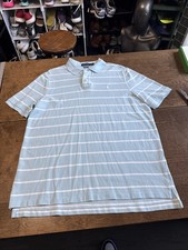 Polo By Ralph Lauren Mens Shirt Sz Large Blue White Stripe Rugby Preppy College