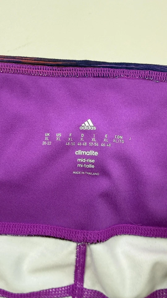 Adidas Leggings Womens XL Purple Pink Climalite Capri Cropped Mid Rise Space Dye - Image 4 of 4