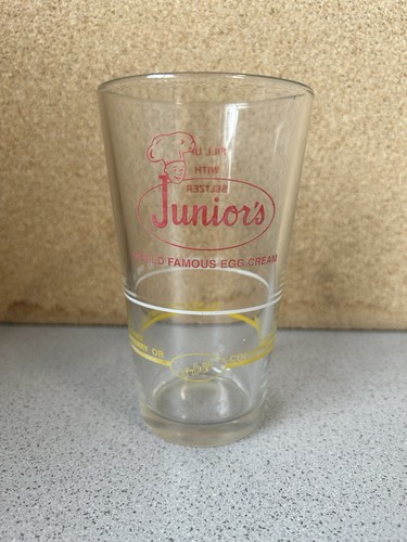 Vintage Trinkglas Junior's Restaurant Ei Eis