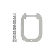 14k White Gold Round 0.16Ct Certified Lab Grown Diamond Hoop Earrings For Women