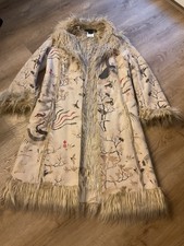 Exklusiver Just Cavalli Fake Fur Wildleder Mantel