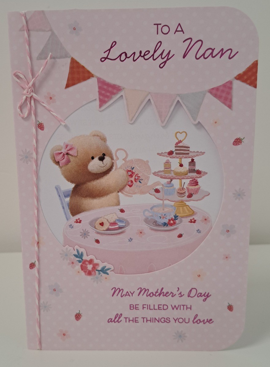 Mother's Day Card. To A Lovely Nan . 23x15cm (9x6 Inches)