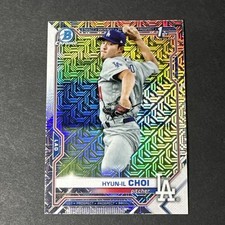 2021 Bowman Chrome Hyun-IL Choi #BCP-130 Mojo 1st Bowman Los Angeles Dodgers
