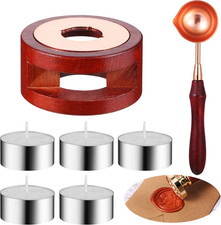 7 Pieces Wax Seal Kit, Seal Warmer Melting Spoon and 5 Pieces Tea Candles, Wax S