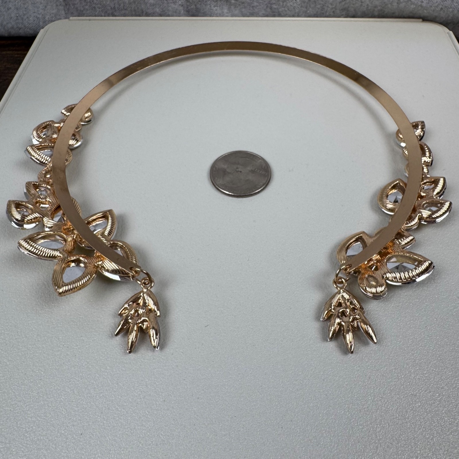 Fancy party evening Rhinstone Crystal Statement Choker Necklace