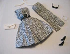 BARBIE FASHION CLOTHES ~ BLACK PRINT ROMPER/PANTS/SKIRT OUTFIT w/ACCESSORIES SET