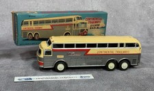 VTG 1960s Charmy Tin Friction Continental Trailways Silver Eagle Bus Japan w Box