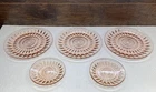 Vintage Jeannette Pink Depression Glass Windsor Diamond Plate Saucer Lot