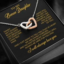 To My Bonus Daughter Necklace, Gift for Bonus Daughter, Step Daughter Birthday