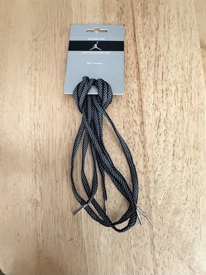NIKE Michel Jordan JUMPMAN Shoe Laces 45 / 114cm Authentic New 2005 BLK & WH BW