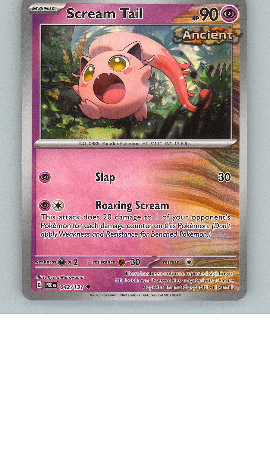 Pokemon Prismatic Evolutions #042/131 Scream Tail Non-Foil