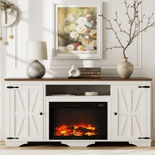 TV Stand with Fireplace for 65" TV, Electric Fireplace Entertainment Center w...