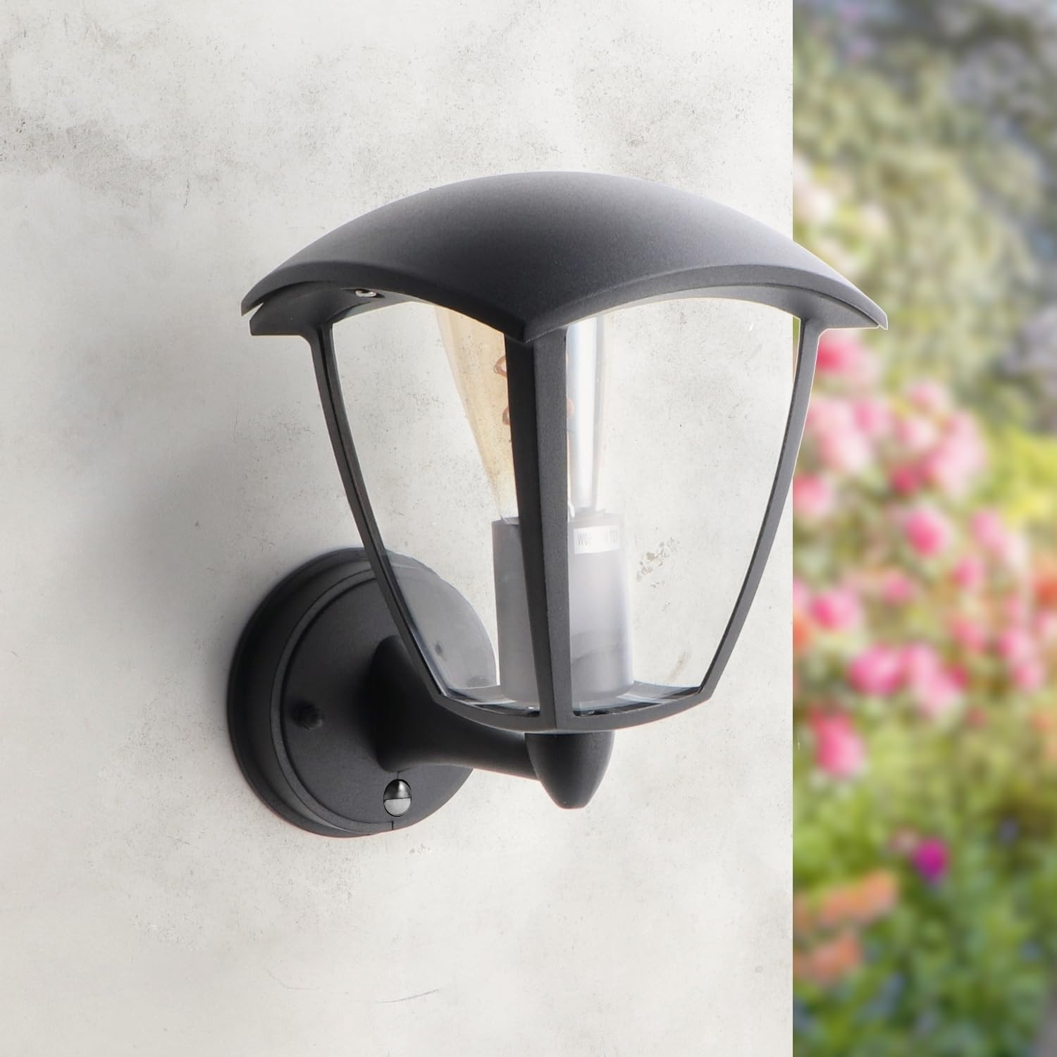 Occasione Lampada Esterni Ronse Nera Sensore E27 IP44 - Prezzo Top