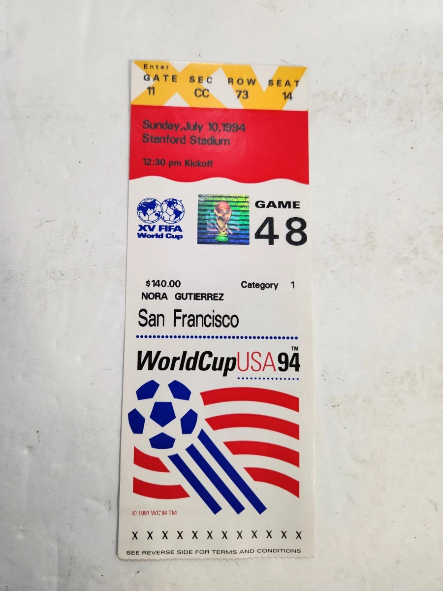Soccer 1994 Vintage Sports Ticket Stubs for sale | eBay