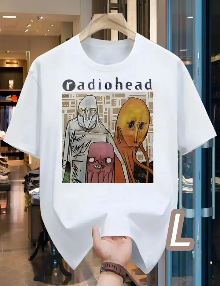 Premium T White L Size Radiohead Quick Dry Material Size Rock T Shirt