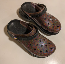 Crocs Classic Translucent Glitter Bae Platform Clogs Pride Edition Womens 11 New