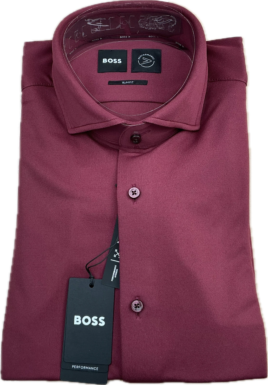 BOSS Mens P-Hank Spread Slim Fit Long Sleeve Shirt Dark Red 15.7- M New RRP £139
Opens in a new wind