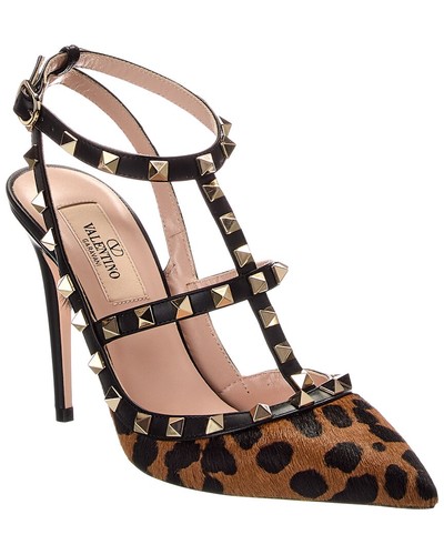Valentino Rockstud Caged 100 Haircalf & Leather Pump Women's - Picture 1 of 7