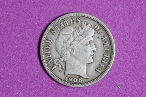 ESTATE FIND 1908 BARBER DIME #K60172