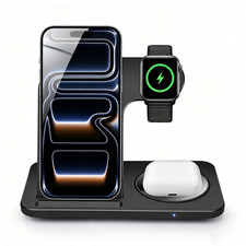 Fast Wireless Charger 3in1 Charging Dock for Apple Watch iPhone Air 18 17 16 15