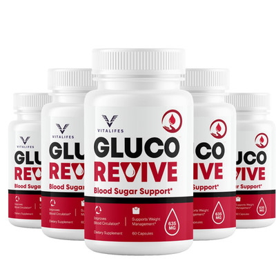 5-Pack Gluco Revive Blood Support Supplement GlucoRevive Pills - 300 Capsules