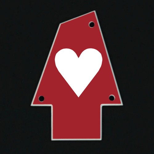 GUITAR TRUSS ROD COVER - Engraved Etched - Fits IBANEZ - HEART Love RED
