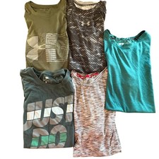 Nike Under Armour Russell Boys Size Small Medium 5pc Shirt Bundle Multicolor EUC