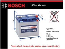 Battery fits MAZDA 3 BK, BL, BP Bosch 005L 540A 60Ah 4Yr Warranty New