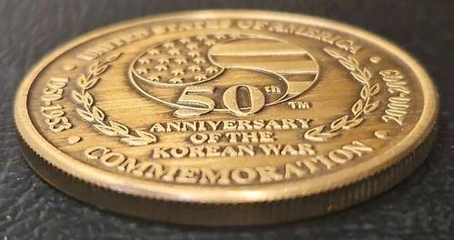 2003 50TH ANNIVERSARY OF THE KOREAN WAR MEDAL TOKEN CHALLENEGE COIN KOREA US - Picture 4 of 6
